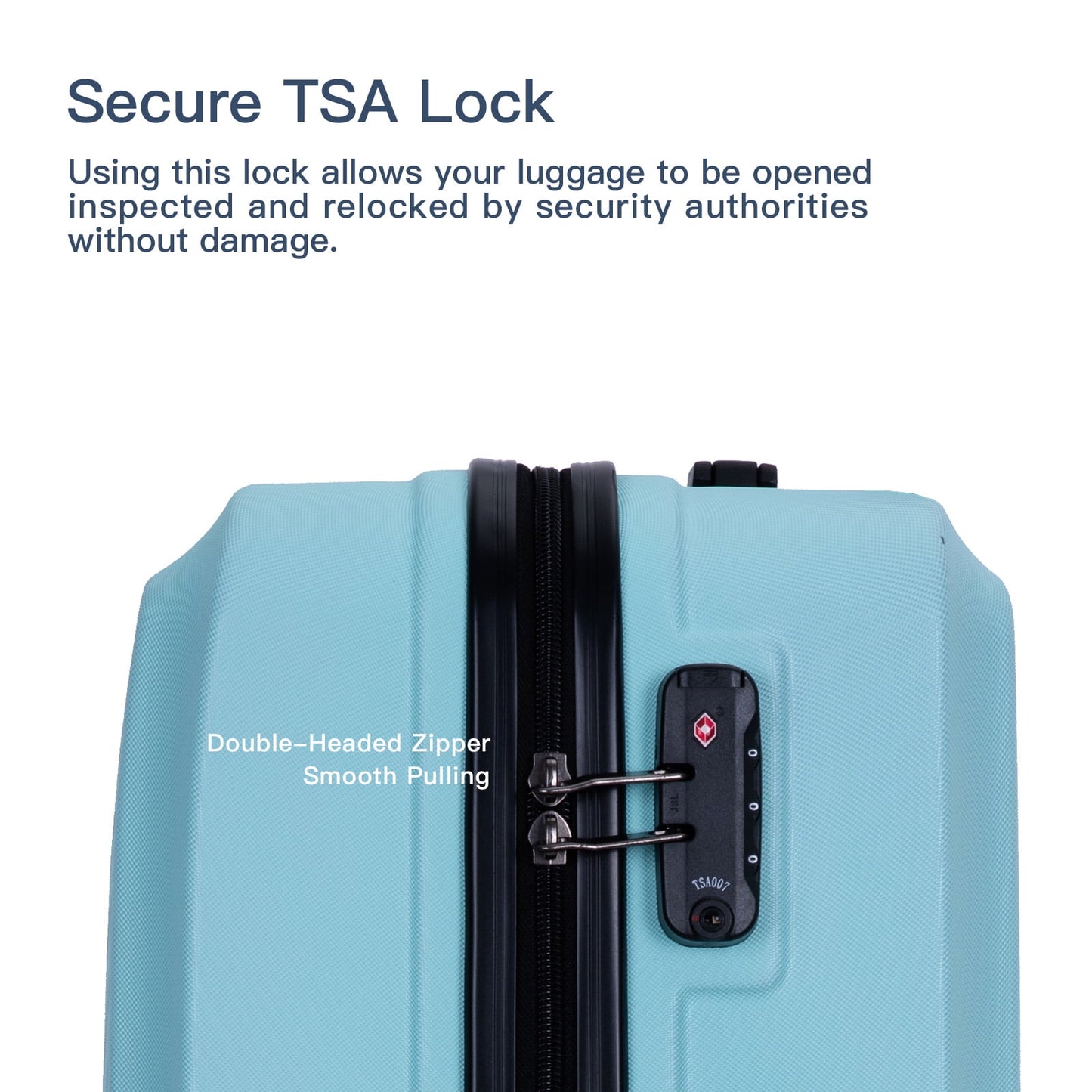 KIVDIT 3 Piece Luggage Sets with Spinner Wheels and TSA Lock, Luggage for Travel Business, Blue