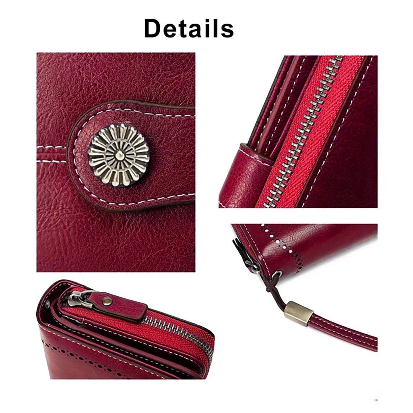 Kivdit Wallets for Women Genuine Leather Wallet Credit Card Holder with RFID Blocking Large Capacity