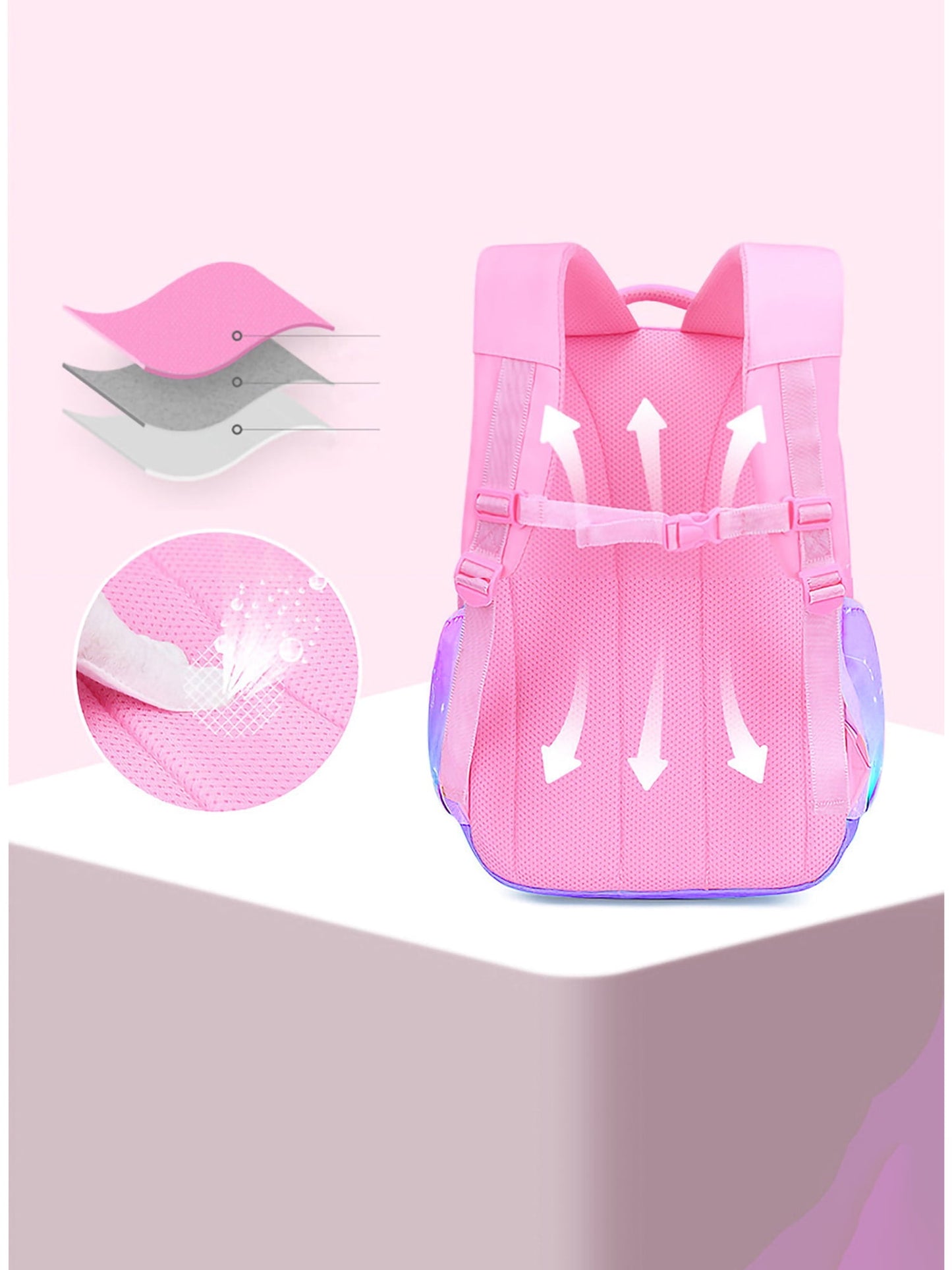 KIVDIT School Backpacks for Girls, Kids School Bags Bookbag Gifts, Pink