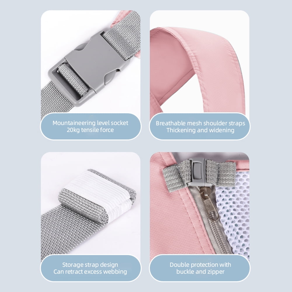 Kivdit Baby Carrier Newborn to Toddler Adujustble Baby Wrap Carrier Breathable Ergonomic Infant Carrier in All Seasons,Pink