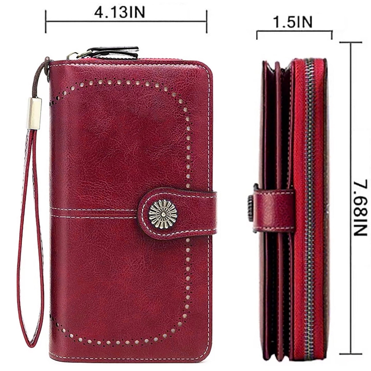 Kivdit Wallets for Women Genuine Leather Wallet Credit Card Holder with RFID Blocking Large Capacity