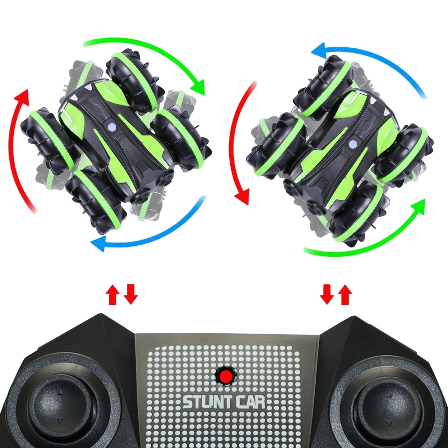 Kivdit Remote Control Car for Kids, RC Stunt Cars,RC Car Toys Green,Car Toy Gifts for Girls Boys