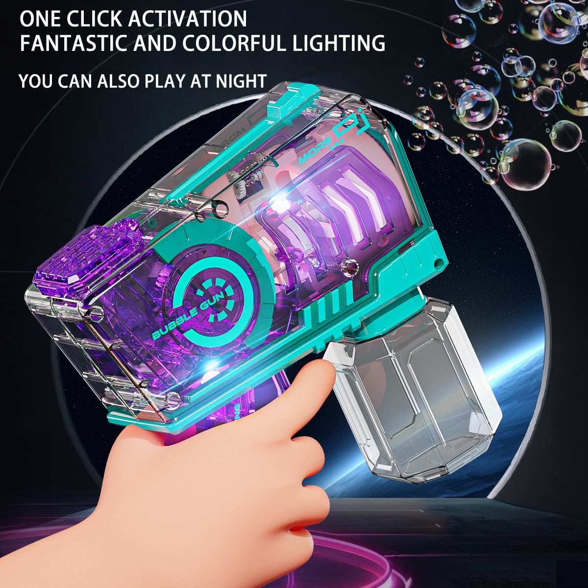 Kivdit Bubble Machine for Kids,Automatic Bubble Maker Machine for Party Bubble Toys with colorful light
