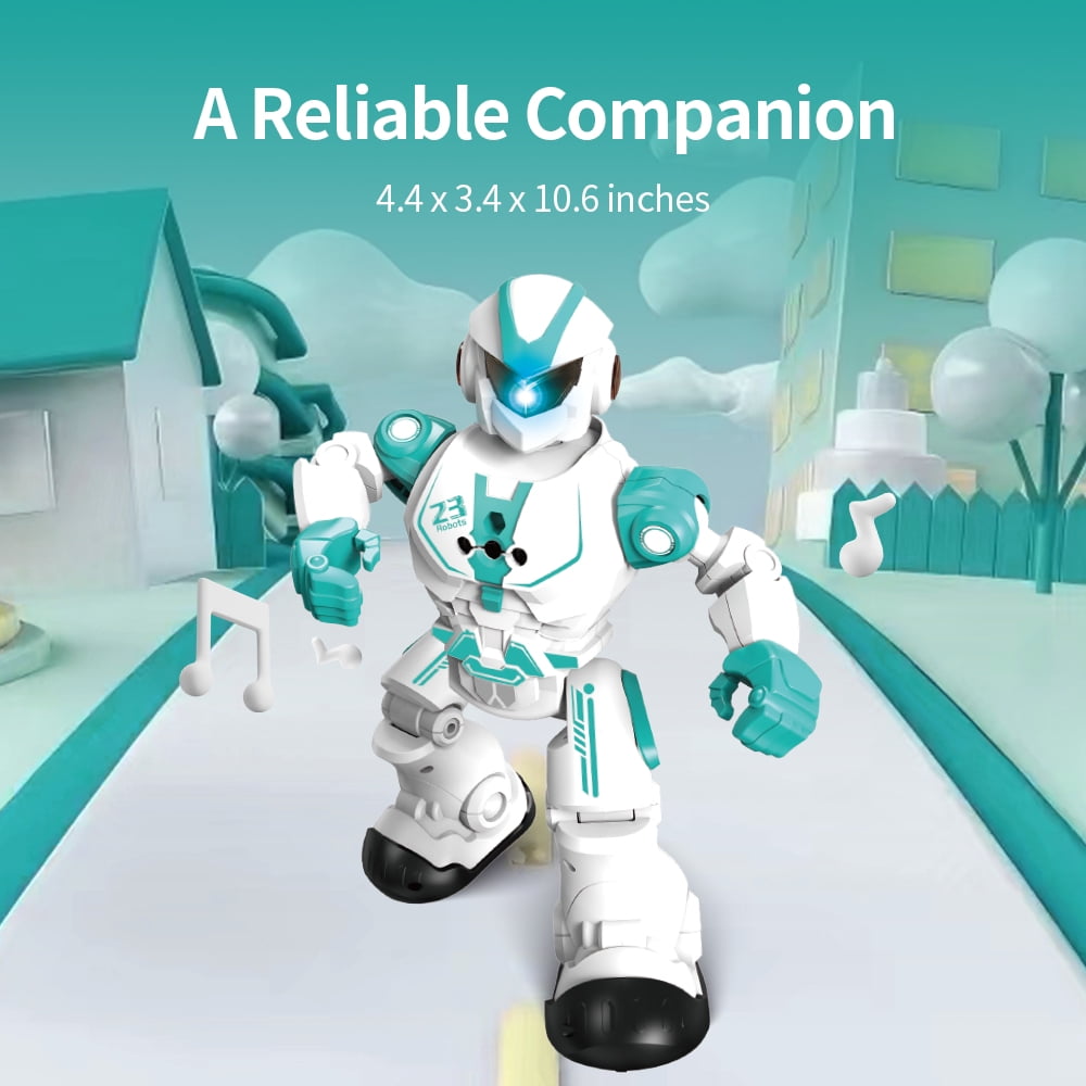 KIVDIT Remote Control Intelligent Robot for Kids, Electronic Walking Singing Dancing Programmable Educational Robot Toys, Green