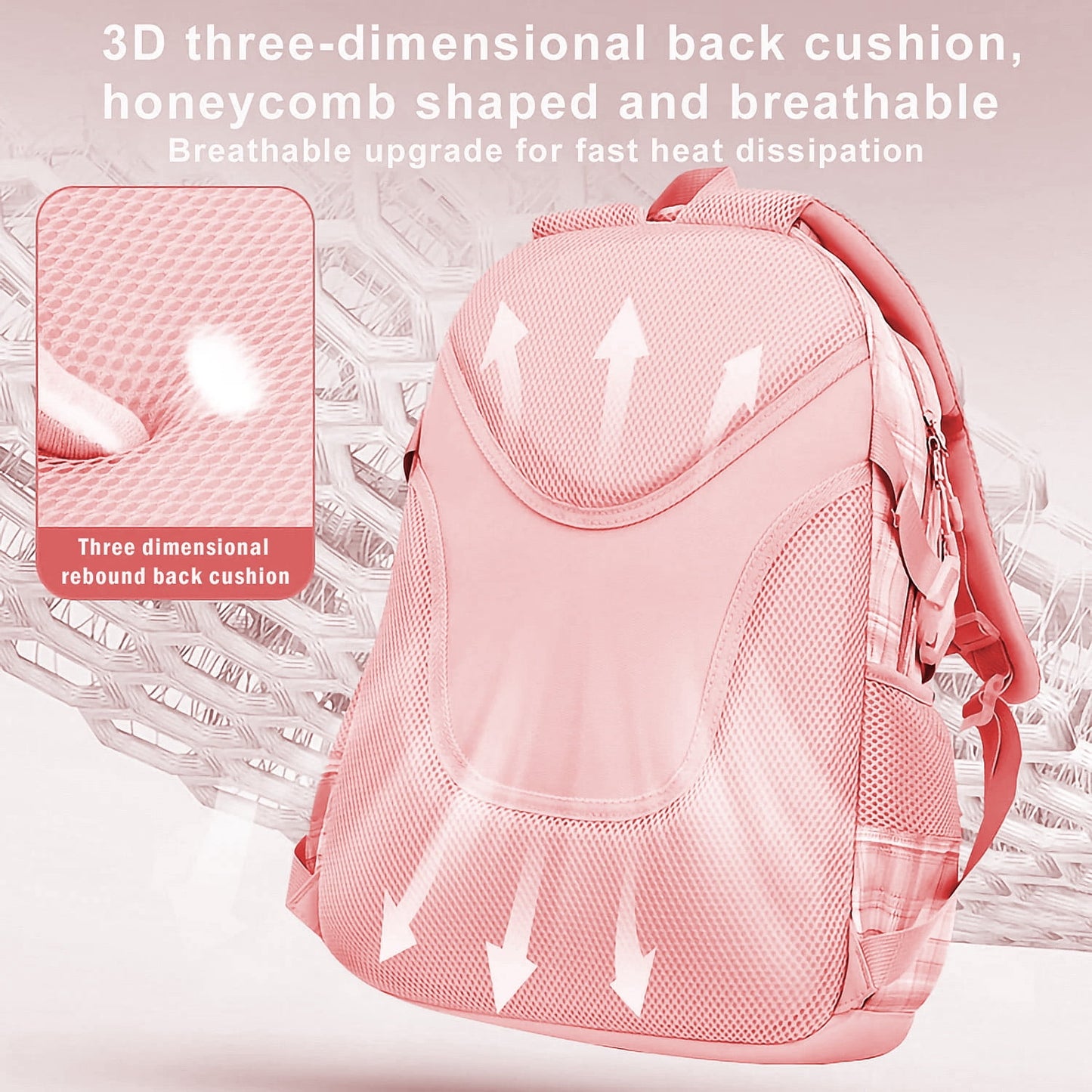 Kivdit School Backpacks Bags for Girls,Kids Teens Backpack Waterproof Bookbag for Elementary and Middle School Students Gifts,Pink