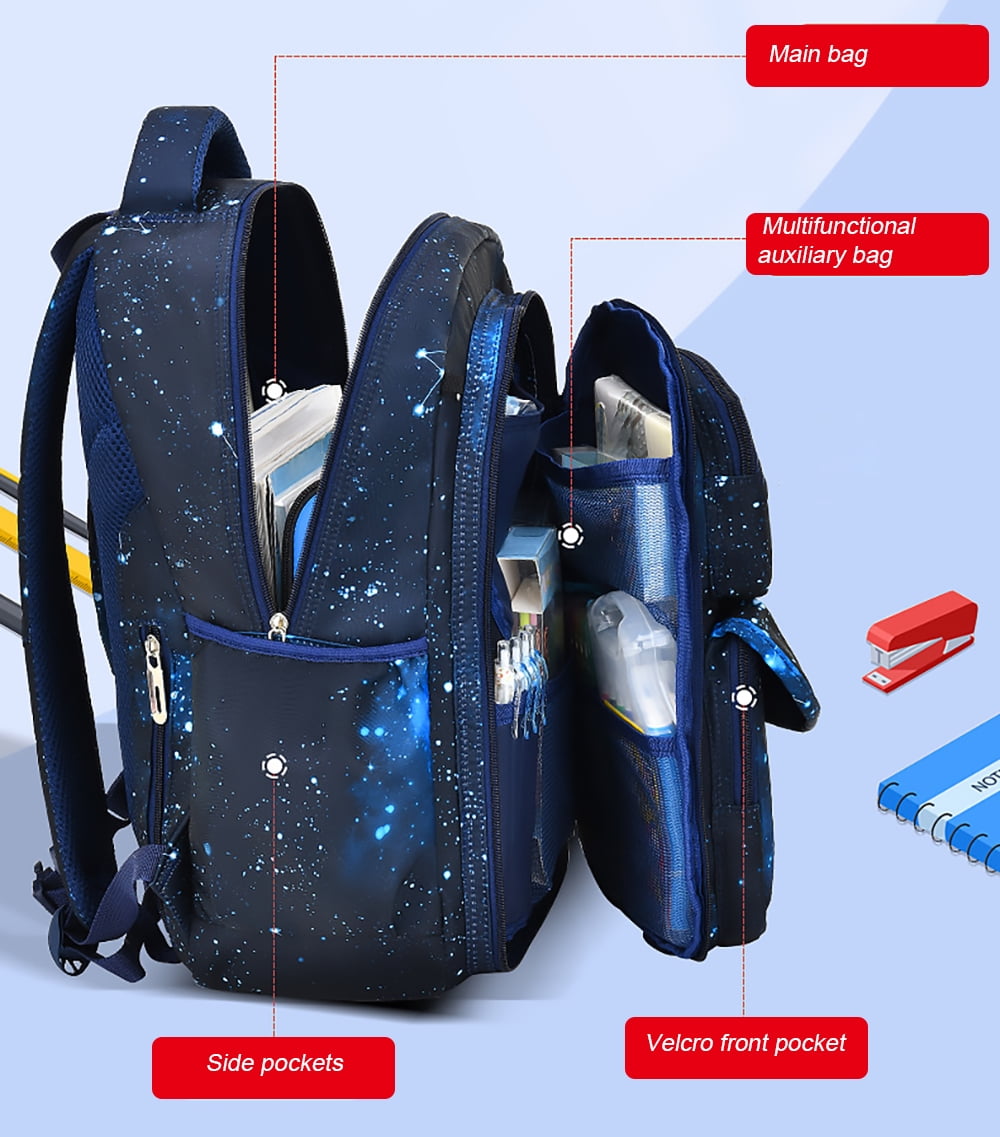 KIVDIT School Backpacks for Boys, Kids Backpacks Children School Bag Bookbag Student Travel Backpack, Blue