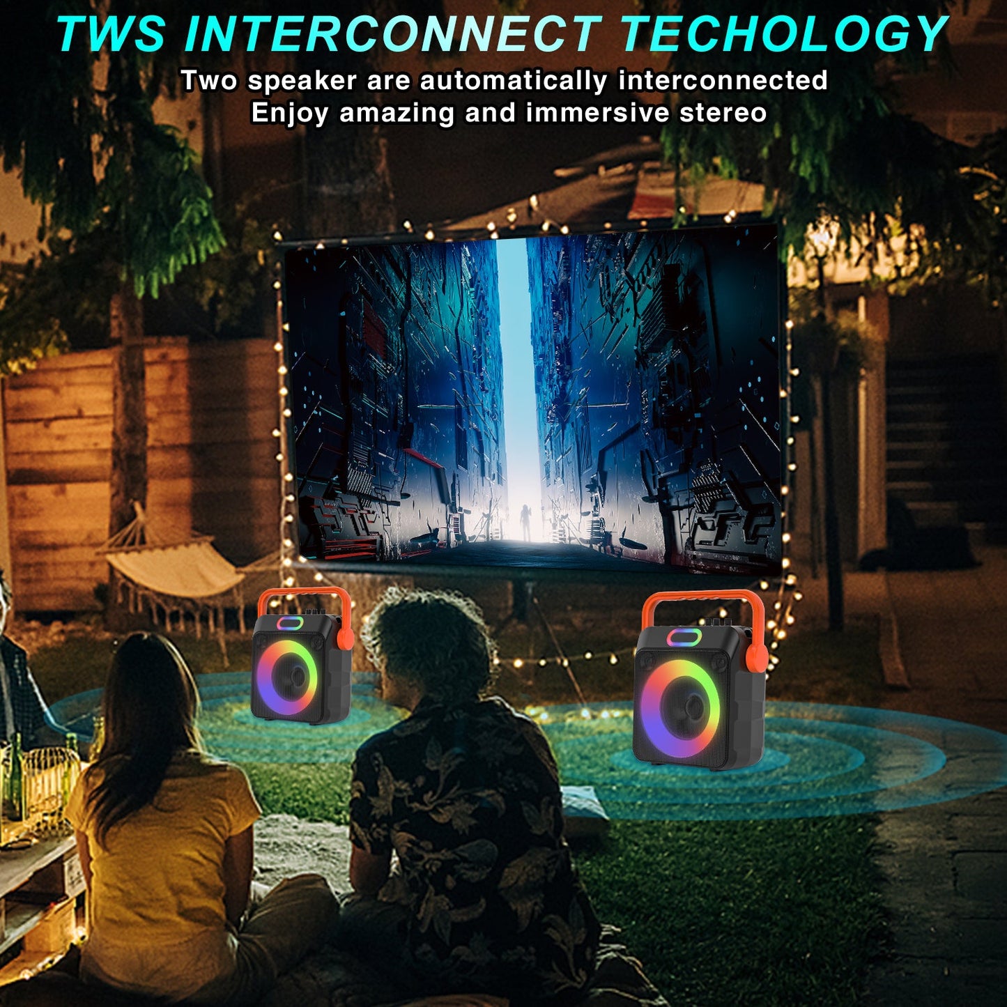 Kivdit Karaoke Machine for Adults & Kids,Portable Bluetooth Speaker with 2 Wireless Microphones,PA System with Colorful Strobe Lights,Supports TWS