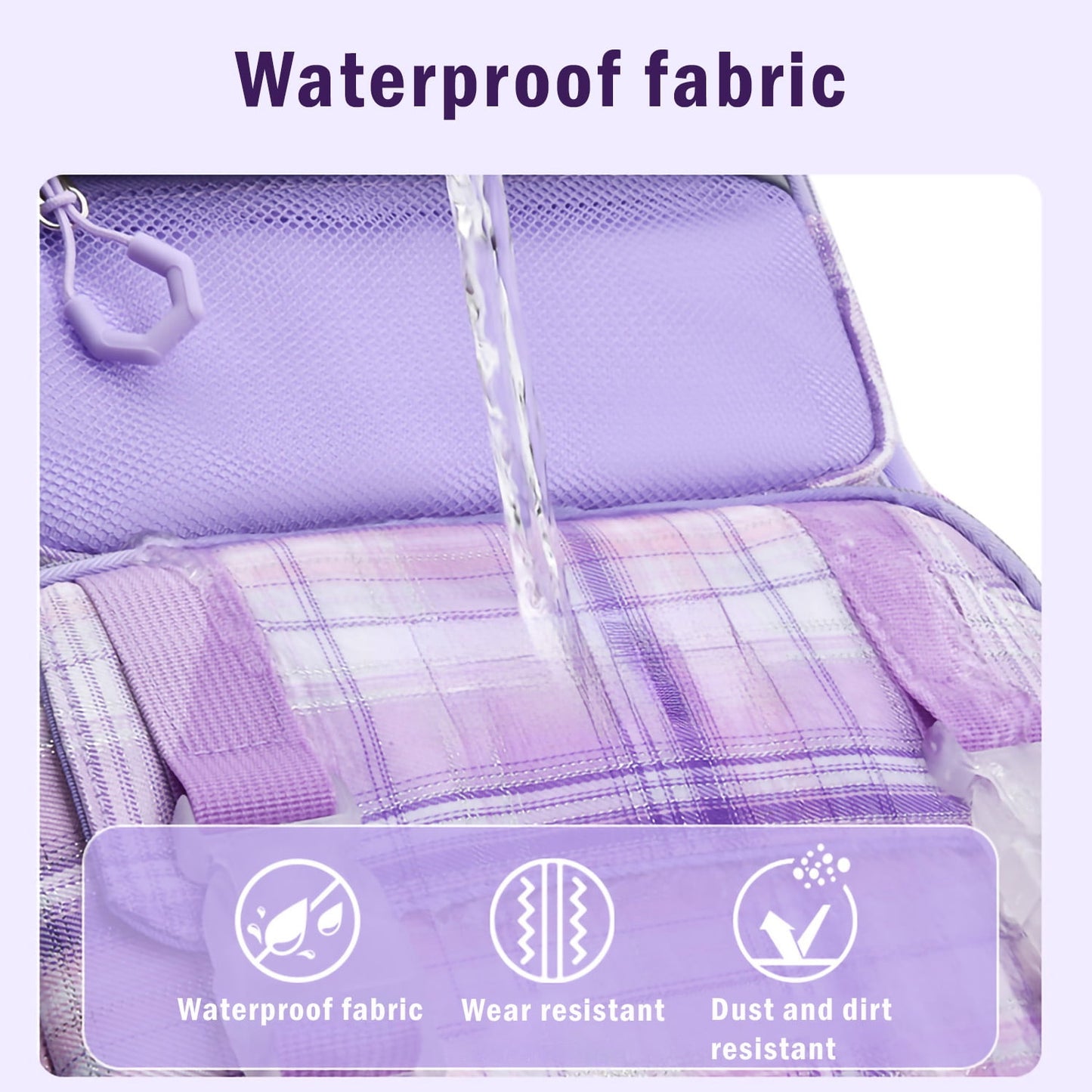Kivdit School Backpacks for Girls,Waterproof School Bags for Kids Students Gifts,Purple