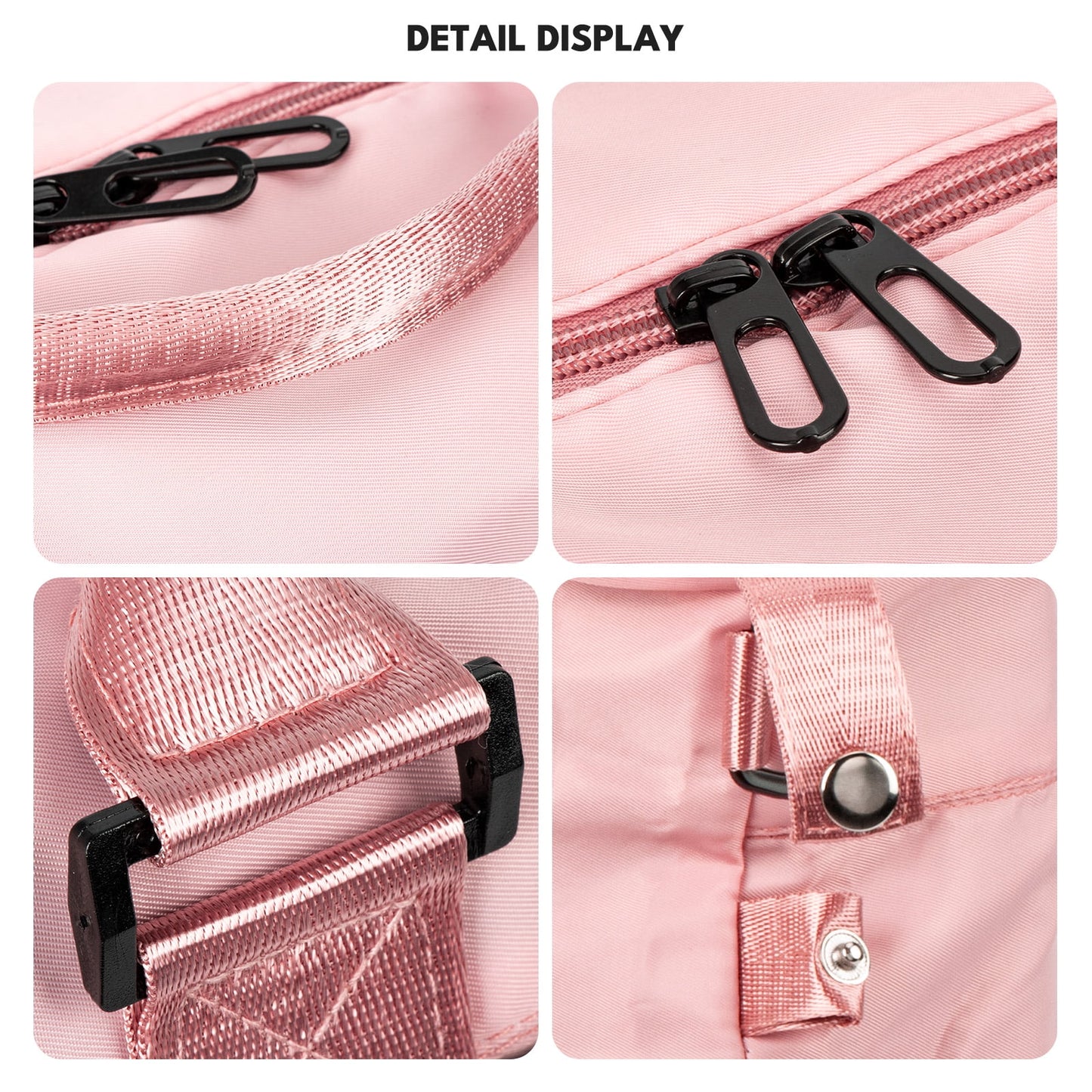 Kivdit Travel Duffle Bag,50L Foldable Gym Bag Weekender Bags for Women and Men,Waterproof & Tear Resistant Carry on Overnight Bag with Wet Dry Pocket,Pink