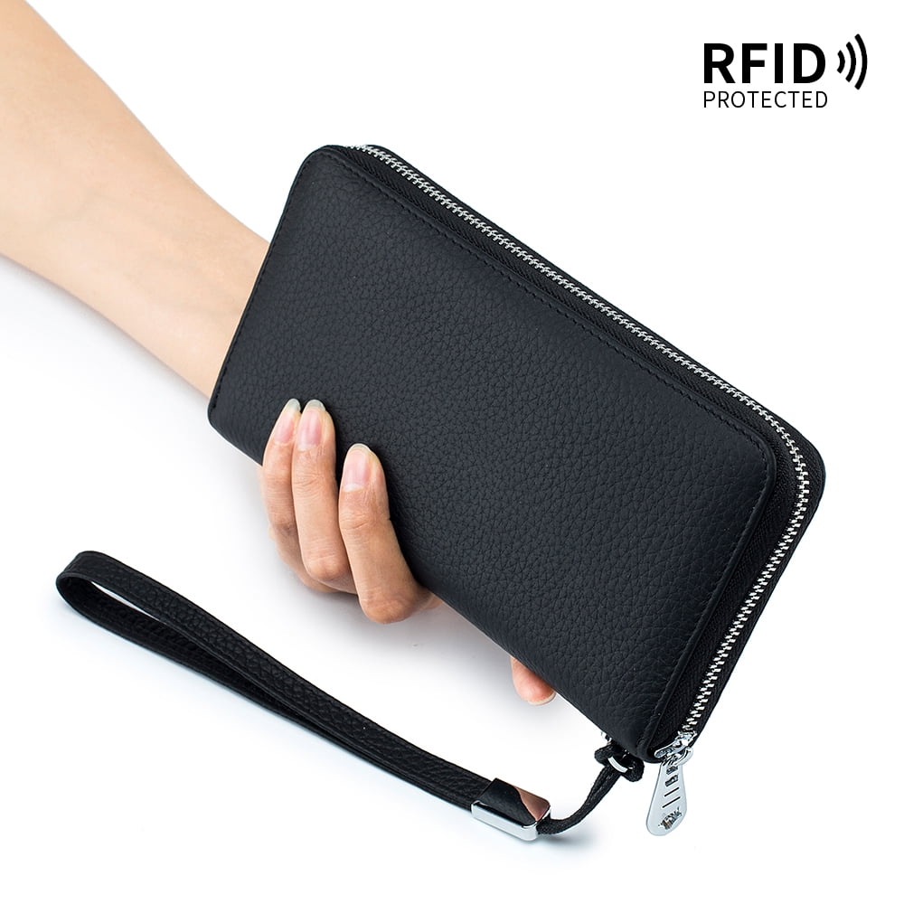 KIVDIT Wallets for Women Genuine Leather Wallets RFID Blocking Credit Card Holder, Large Capacity
