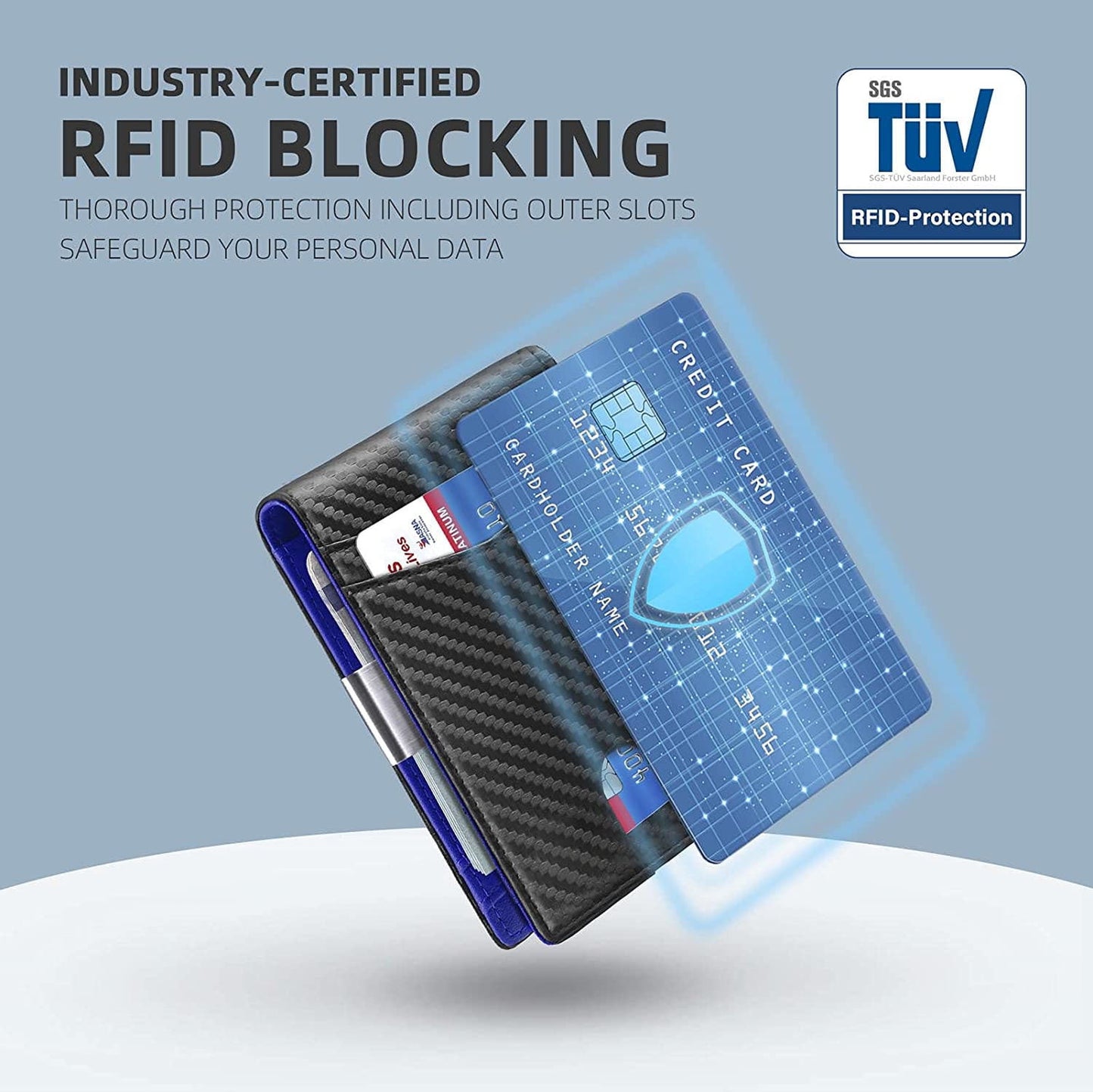 KIVDIT Wallet for Men Slim, Genuine Leather Mens Wallet RFID Blocking Credit Card Holder
