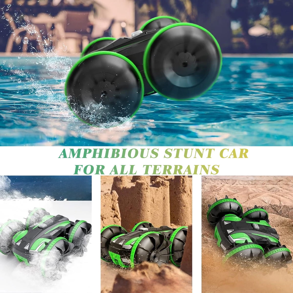 Kivdit Remote Control Car for Kids, RC Stunt Cars,RC Car Toys Green,Car Toy Gifts for Girls Boys