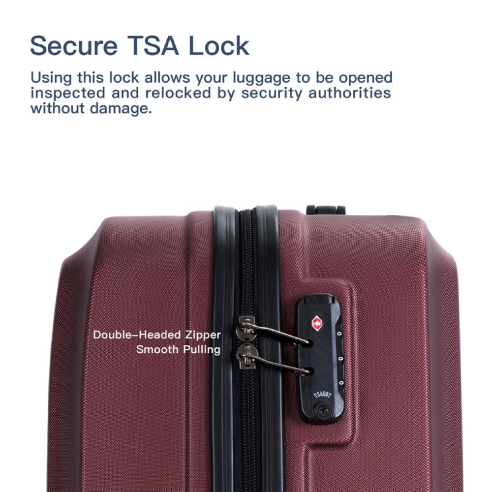 KIVDIT 3 Piece Luggage Sets with Spinner Wheels and TSA Lock, Luggage for Travel Business, Red