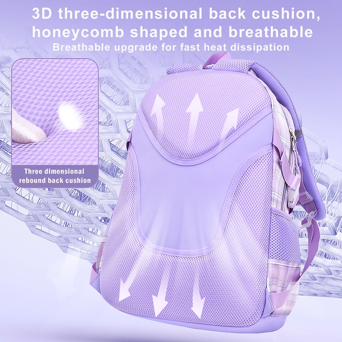 Kivdit School Backpacks for Girls,Waterproof School Bags for Kids Students Gifts,Purple