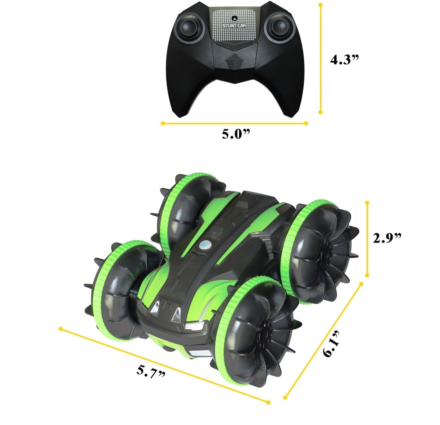 Kivdit Remote Control Car for Kids, RC Stunt Cars,RC Car Toys Green,Car Toy Gifts for Girls Boys