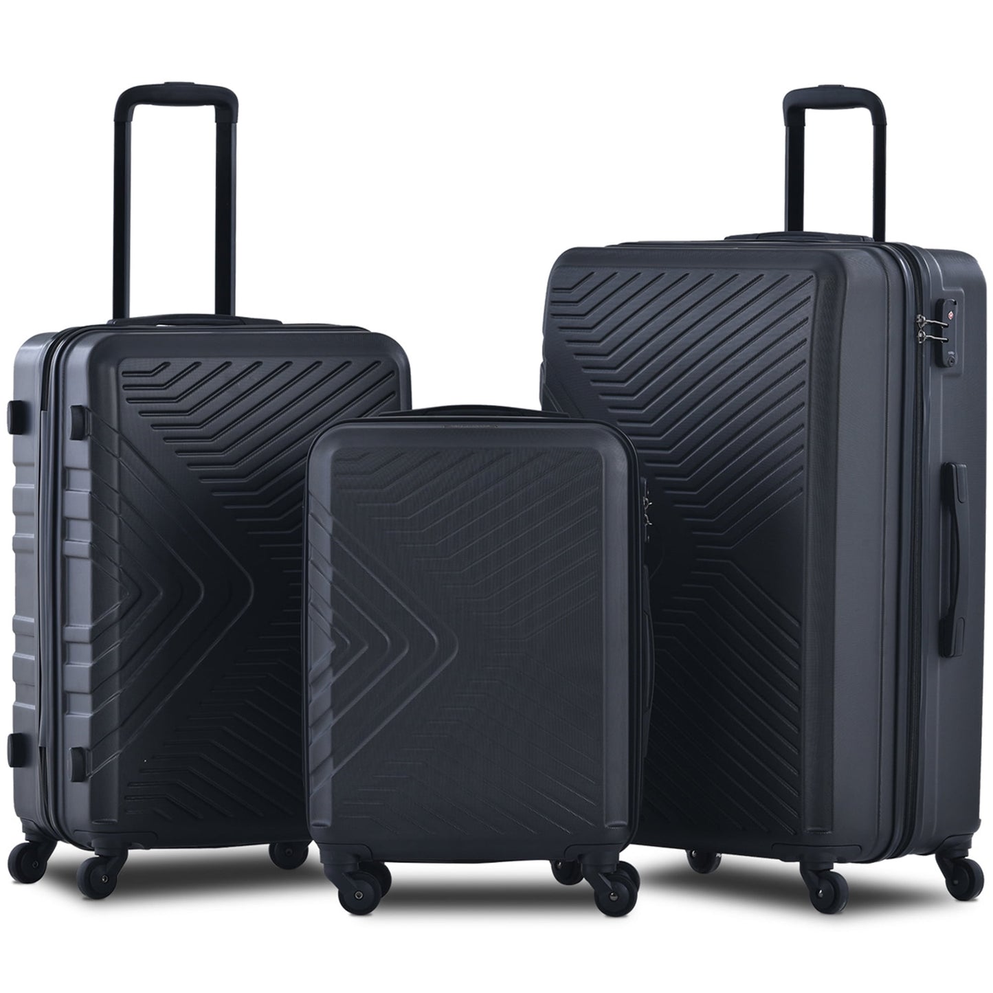 KIVDIT 3 Piece Luggage Sets with Spinner Wheels and TSA Lock, Luggage for Travel Business, Blue