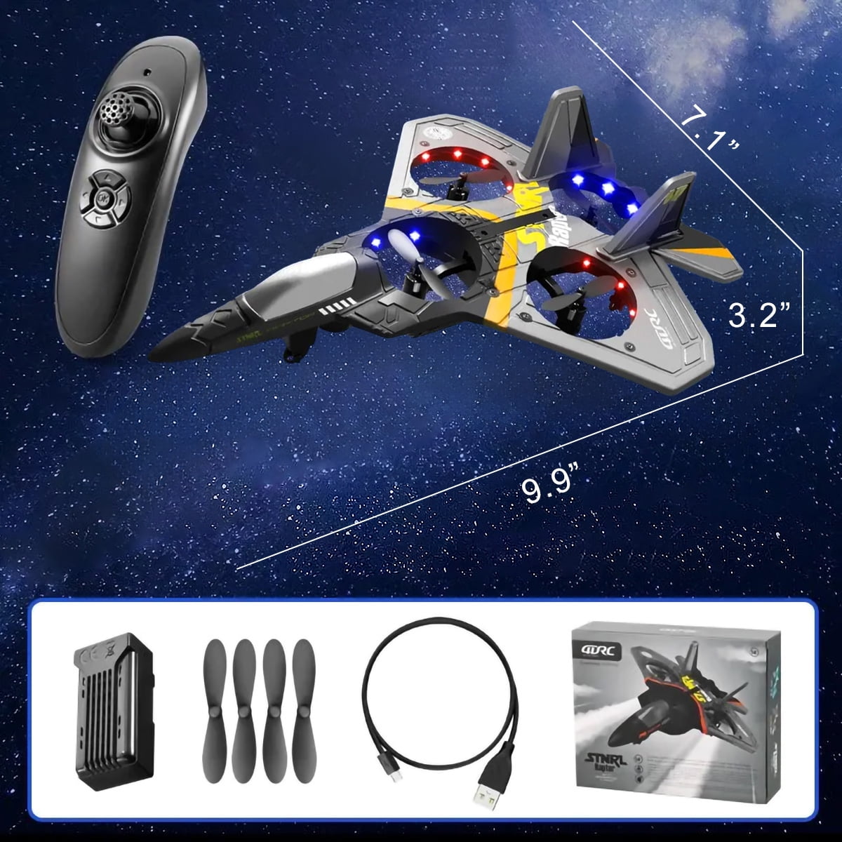 Kivdit RC Plane for Kids,EPP Remote Control Airplanes Toys with LED Light,RC Airplane for Beginners