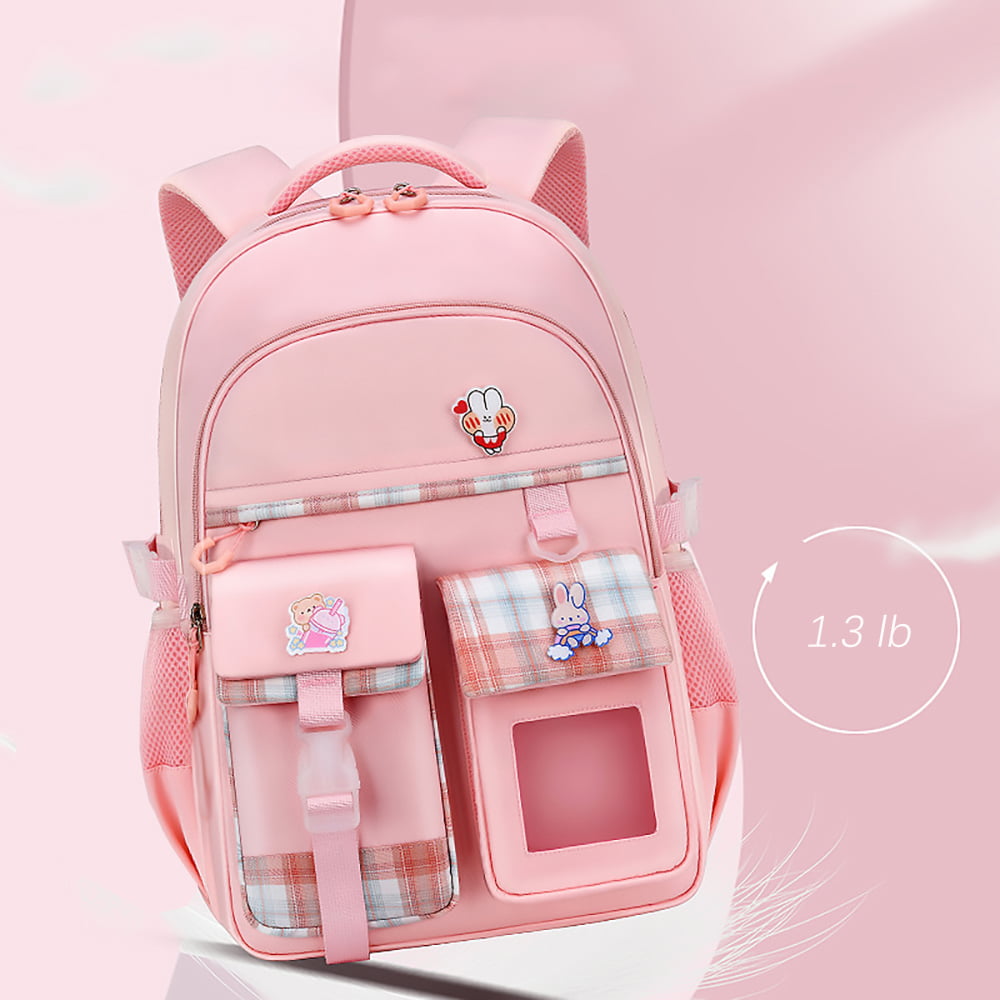 KIVDIT School Backpacks for Girls, School Bags Waterproof Bookbag for Kids Teens Students, Pink
