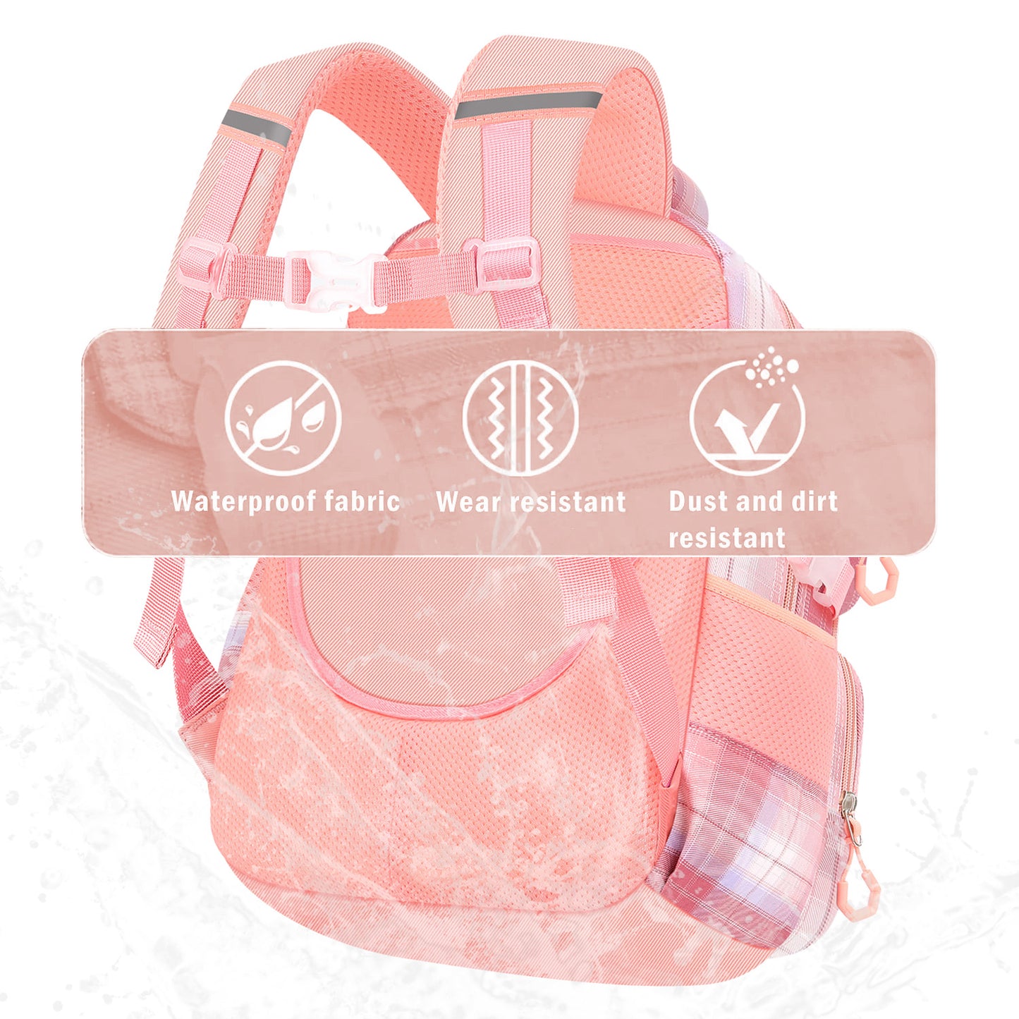 Kivdit School Backpacks Bags for Girls,Kids Teens Backpack Waterproof Bookbag for Elementary and Middle School Students Gifts,Pink