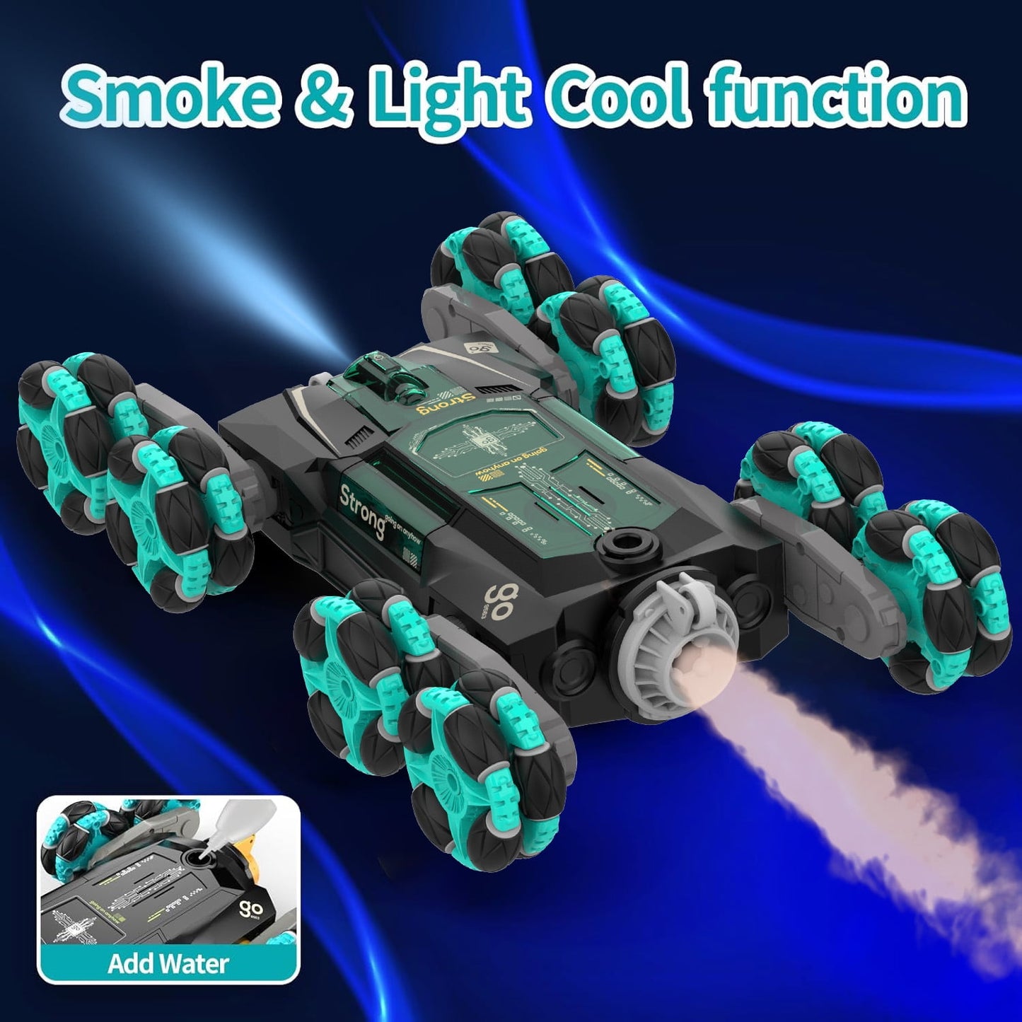 Kivdit Remote Control Cars,2.4GHz 8WD RC Cars with Gesture Sensing and Simulated Exhaust Spray,All Terrains Transform Drift Off Road Vehicle Toy for Kids Boys & Girls,Aged 8-12