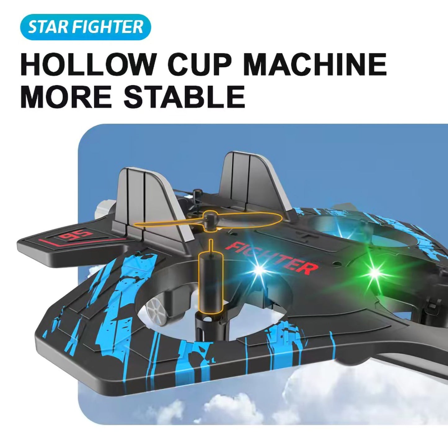 Kivdit RC Plane,2.4GHz Gravity Sensing RC Airplane with LED Lights,Four-Motors Remote Control Airplane for Beginners Kids Adults