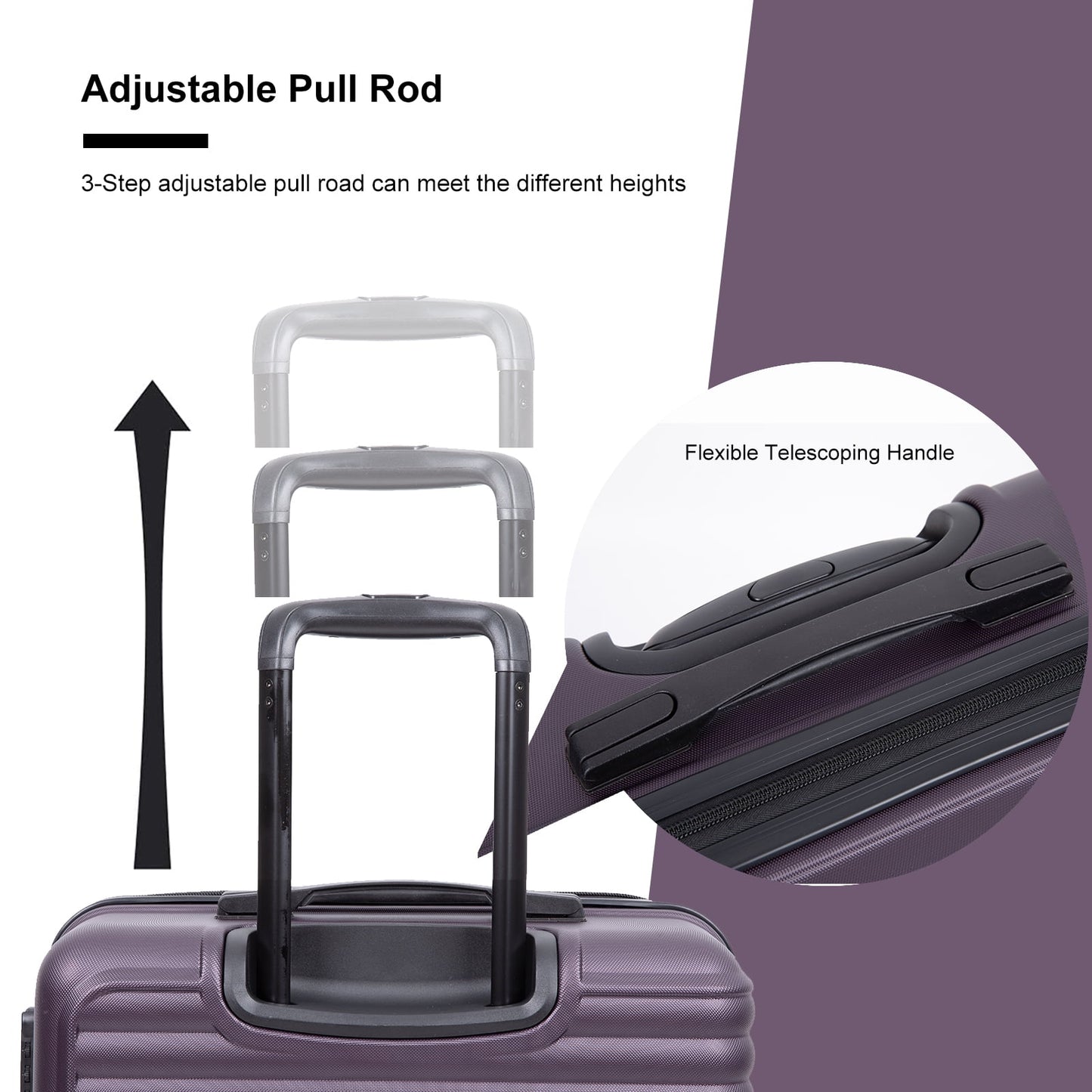 KIVDIT 3 Piece Luggage Sets Hardshell Suitcase with TSA Lock Spinner Wheels, 20in24in28in