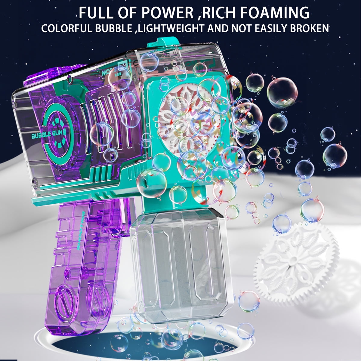 Kivdit Bubble Machine for Kids,Automatic Bubble Maker Machine for Party Bubble Toys with colorful light