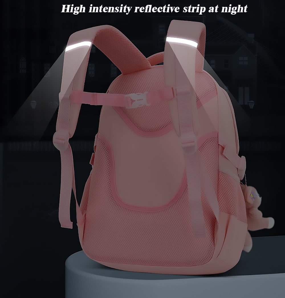 KIVDIT School Backpacks for Girls, School Bags Waterproof Bookbag for Kids Teens Students, Pink