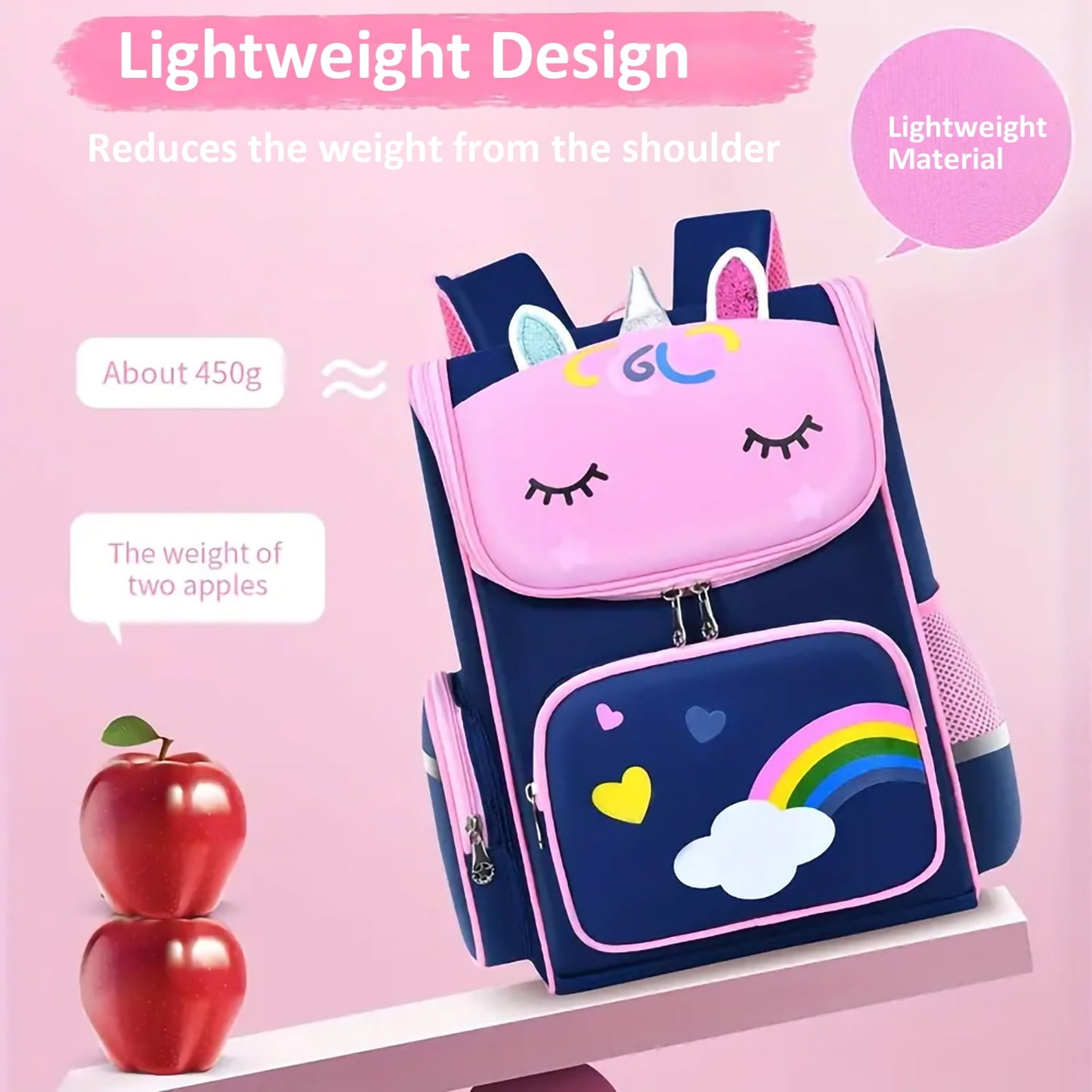 Kivdit School Backpack Bag for Girls,Waterproof Kids Backpack Lightweight Bookbag for Children Teens