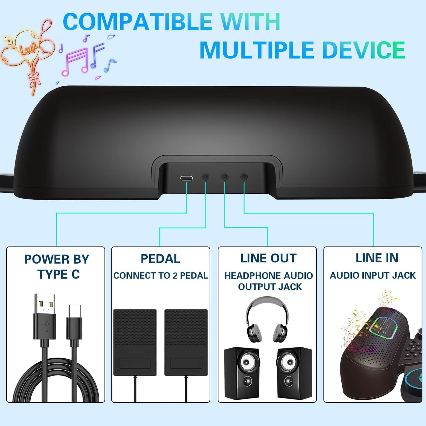 KIVDIT Electric Drum Set for Kids Adults,9 Pads Electronic Drum Kit with Headphone Jack & Speaker
