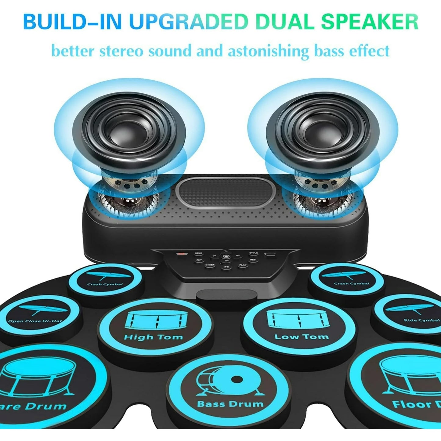 KIVDIT Electric Drum Set for Kids Adults,9 Pads Electronic Drum Kit with Headphone Jack & Speaker