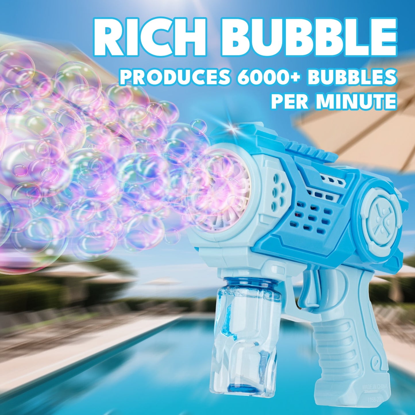 Kivdit Bubble Machine for Kids,Automatic Bubble Maker Machine for Party Bubble Toys with colorful light
