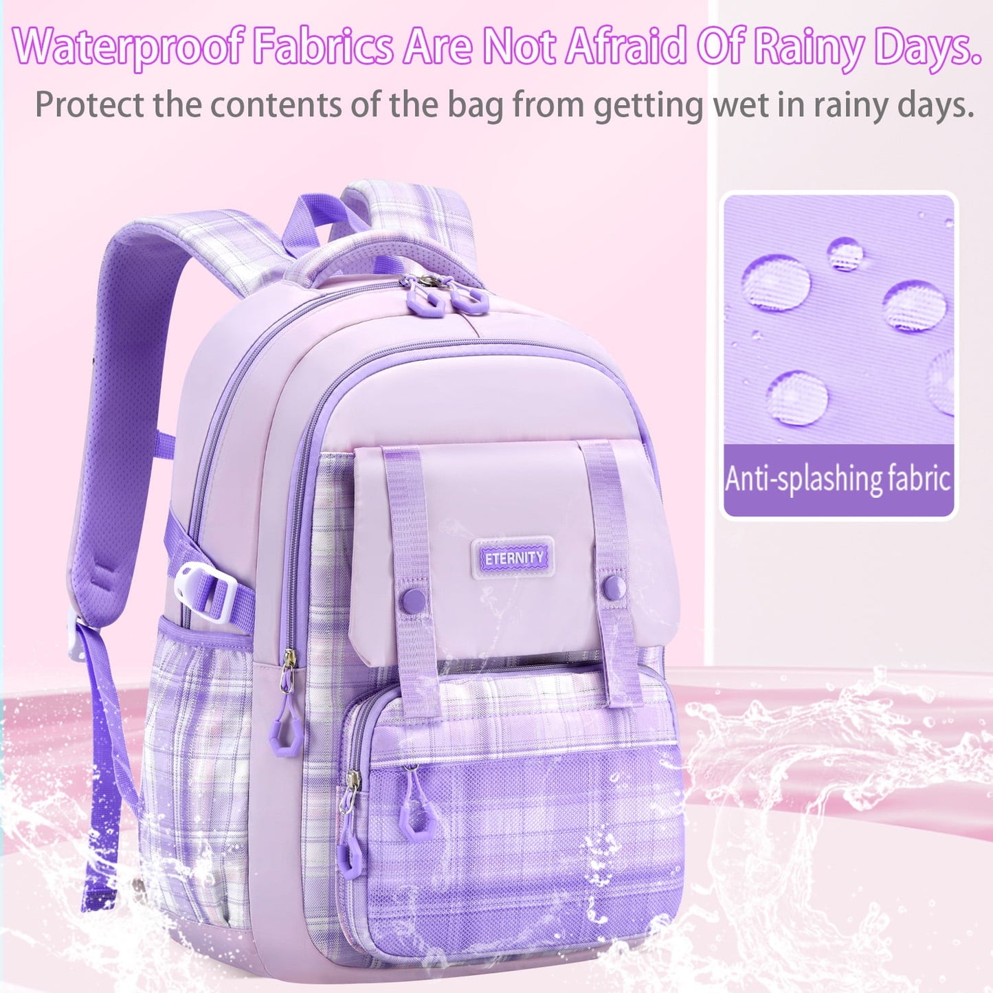 KIVDIT School Backpacks for Girls, Kids School Bags Bookbag Gifts, Pink