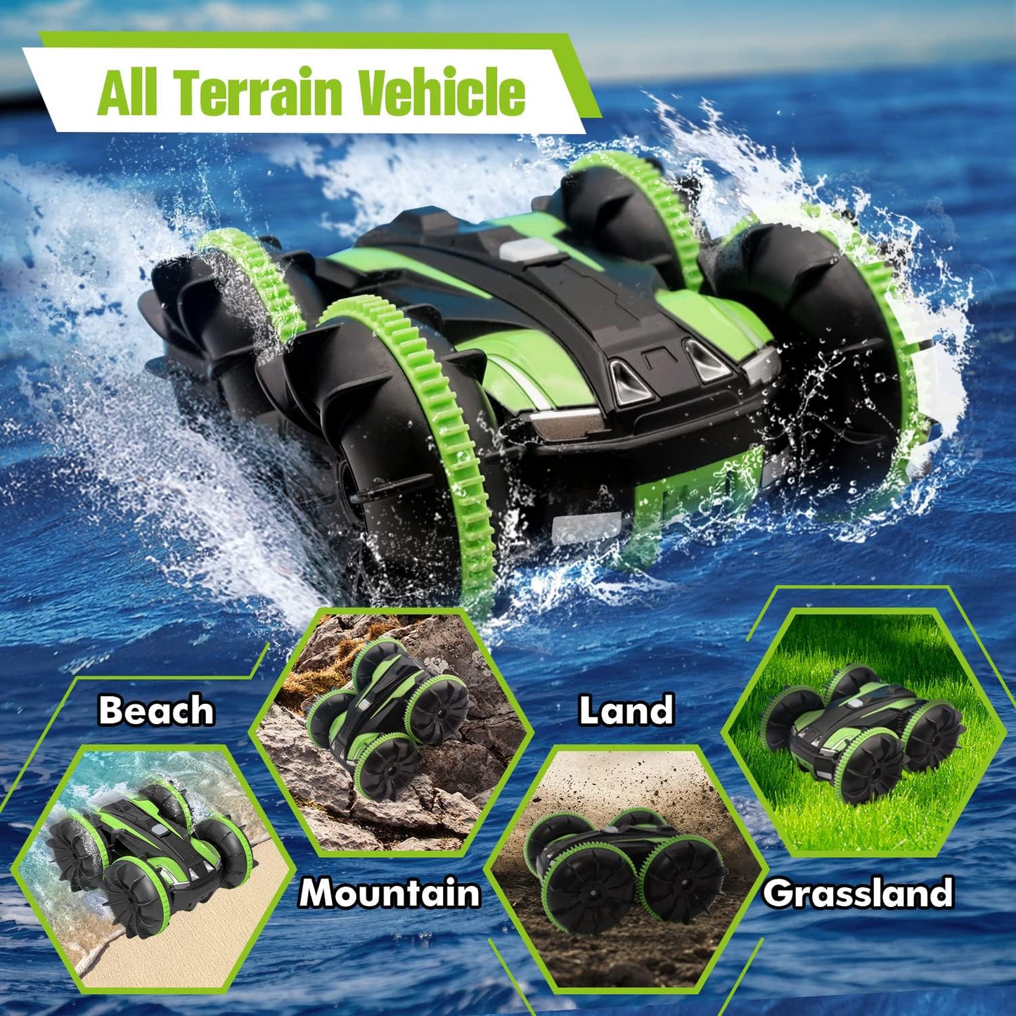 Kivdit Remote Control Car for Kids, RC Stunt Cars,RC Car Toys Green,Car Toy Gifts for Girls Boys