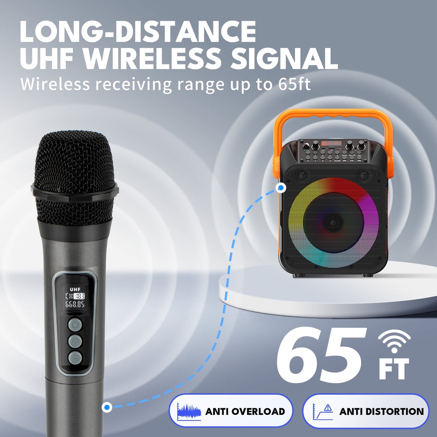 KIVDIT Karaoke Machine Bluetooth Speaker for Adult ,Singing Machine with Karaoke Microphone for Home Party