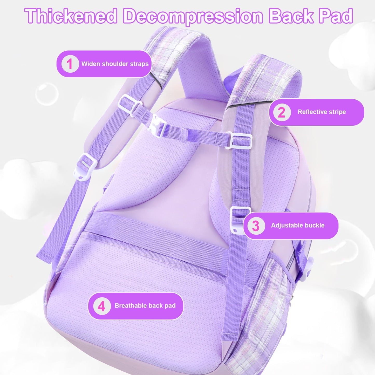 KIVDIT School Backpacks for Girls, Kids School Bags Bookbag Gifts, Pink