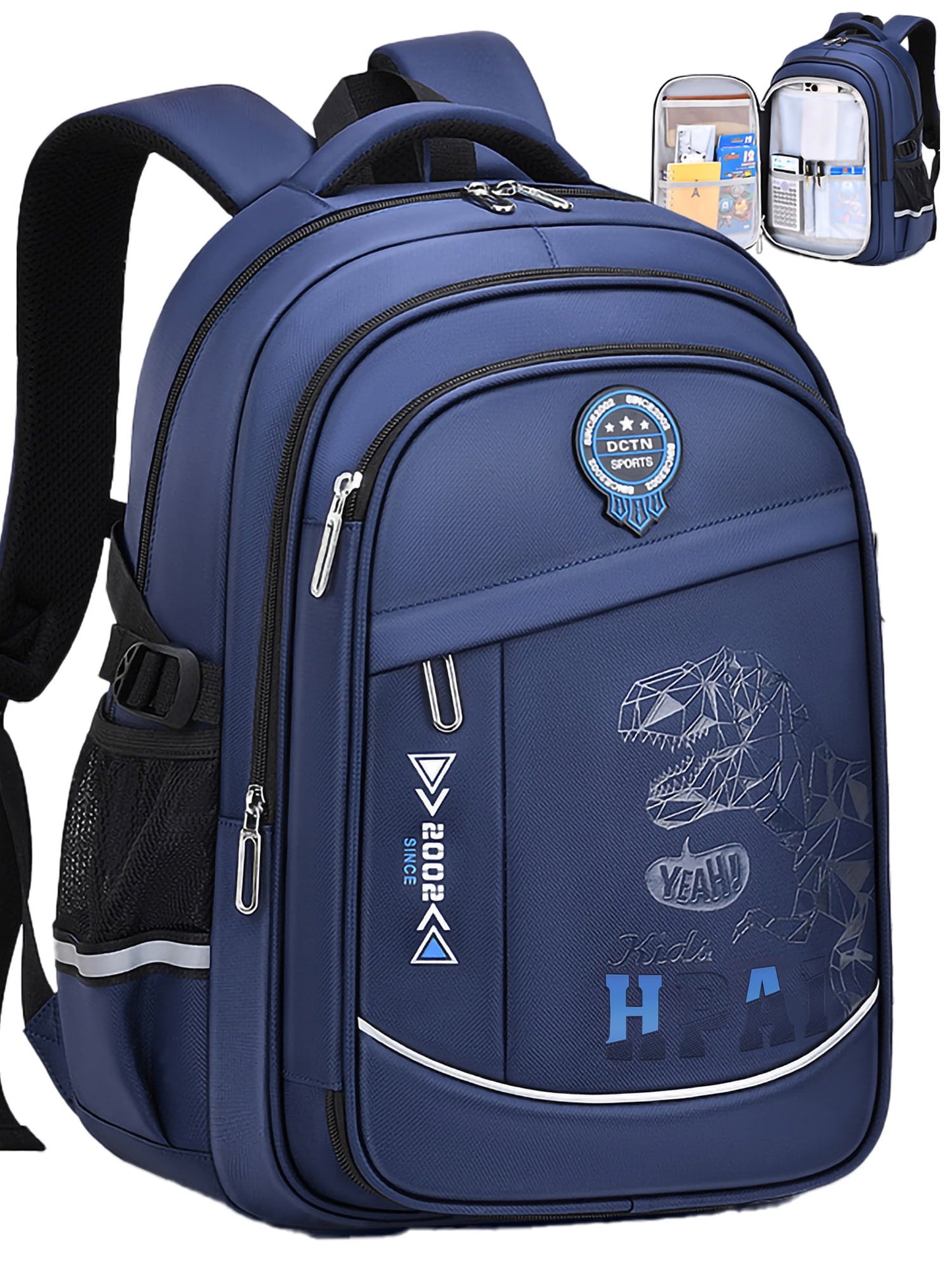 Kivdit School Backpack for Boys,School Bag for Kids Teens,Reflective Bookbag Gifts for Boys,Blue