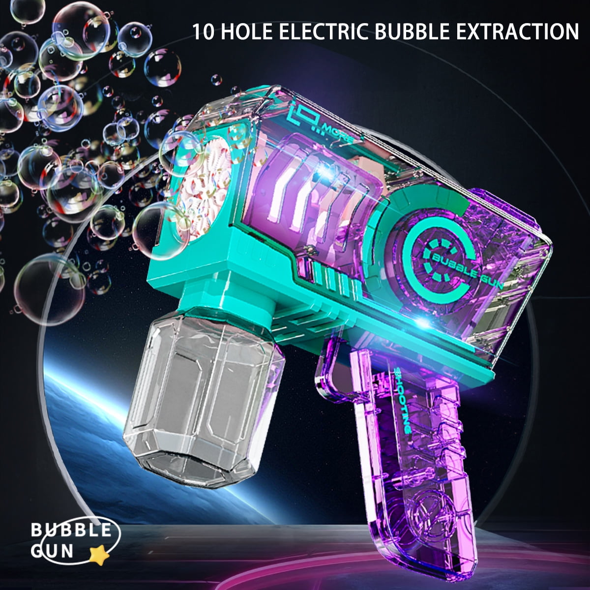 Kivdit Bubble Machine for Kids,Automatic Bubble Maker Machine for Party Bubble Toys with colorful light