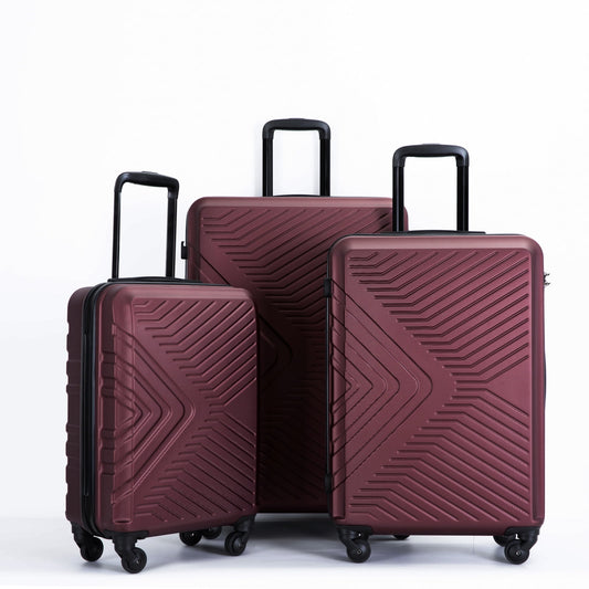 KIVDIT 3 Piece Luggage Sets  with Spinner Wheels and TSA Lock,  Luggage for Travel Business, Red