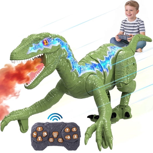 KIVDIT Remote Control Dinosaur Toys for Boys Kids, Electronic RC Robot Toy Walking Roaring Spray Dinosaur Gift for Birthday Christmas for Kids 3-8 Year