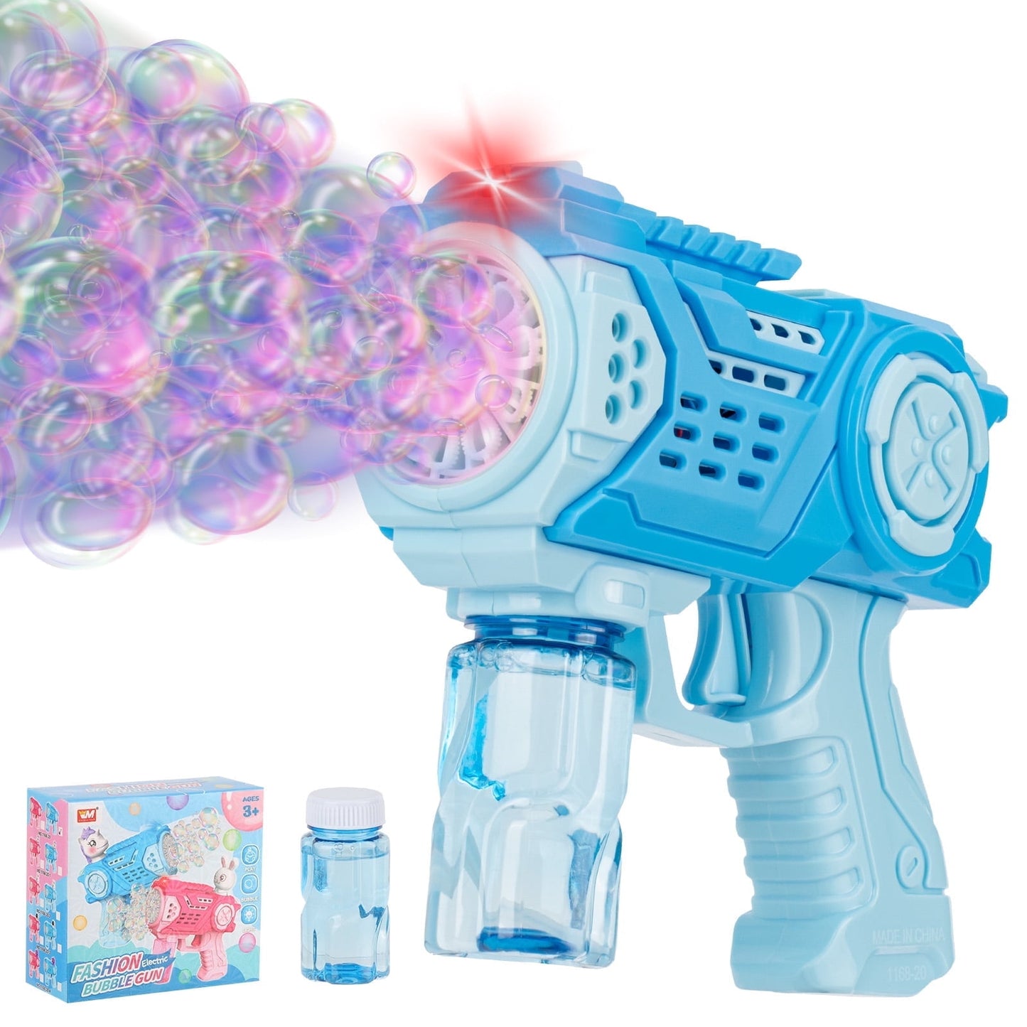 Kivdit Bubble Machine for Kids,Automatic Bubble Maker Machine for Party Bubble Toys with colorful light