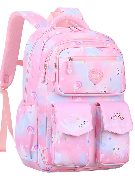 Kivdit School Backpack for Girls,Large Capacity School Bag,Waterproof Bookbag for Kids Teens,Pink