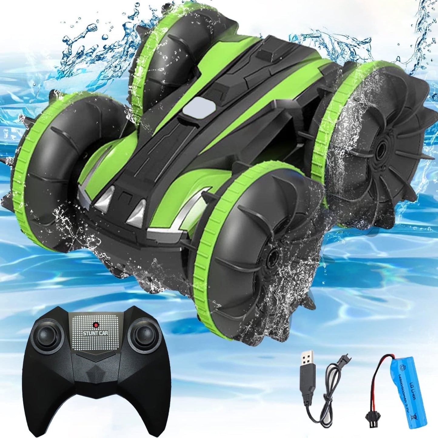 Kivdit Remote Control Car for Kids, RC Stunt Cars,RC Car Toys Green,Car Toy Gifts for Girls Boys