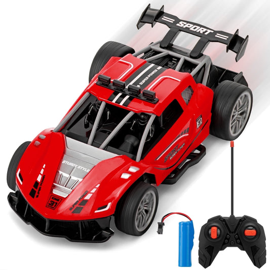 KIVDIT Remote Control Car RC Car Toy 360° Spin Flip RC Stunt Car with Light and Cool Spray, Ideal Gift for Kids(Red)