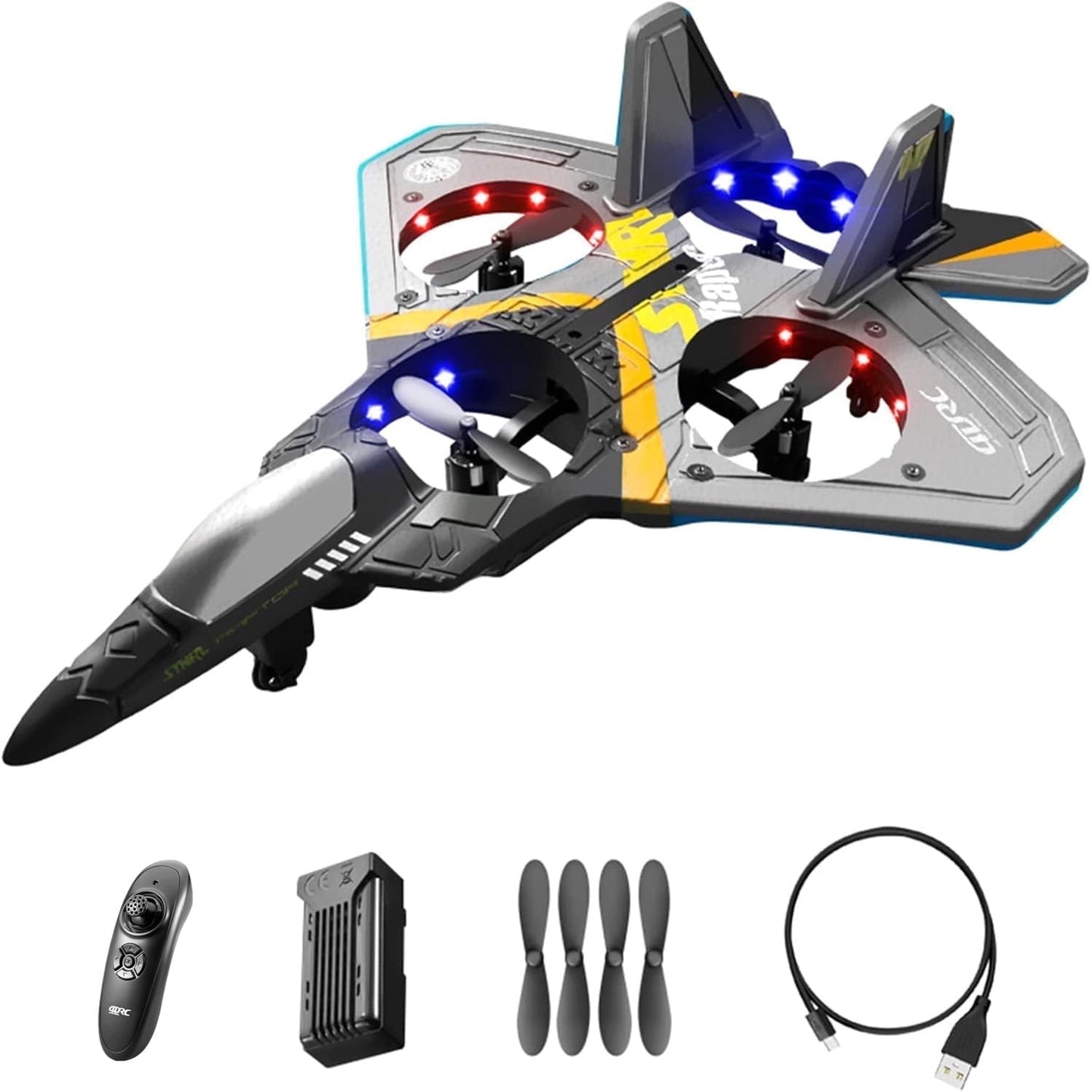 Kivdit RC Plane for Kids,EPP Remote Control Airplanes Toys with LED Light,RC Airplane for Beginners