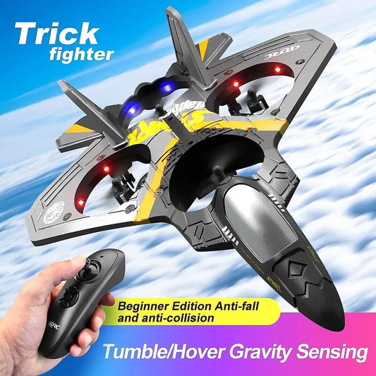 Kivdit RC Plane for Kids,EPP Remote Control Airplanes Toys with LED Light,RC Airplane for Beginners