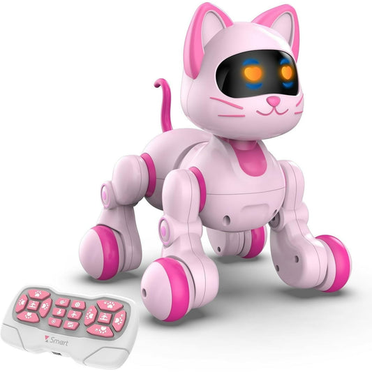 Kivdit Robot Cat Toys for Kids,Programmable Remote Control Robot Cat with Interactive Touch,Singing Dancing Robot Cat with LED Eyes,Volume Control