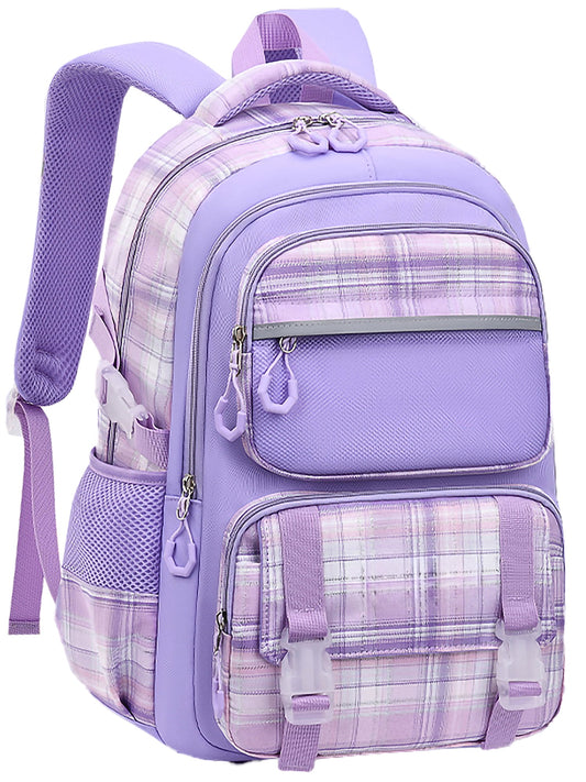 Kivdit School Backpacks for Girls,Waterproof School Bags for Kids Students Gifts,Purple