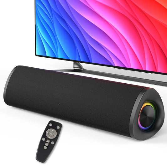 Kivdit Sound Bars for Smart TV,3D Surround Bluetooth Detachable Soundbar Built-in 4 Speakers for Home Theater,Black