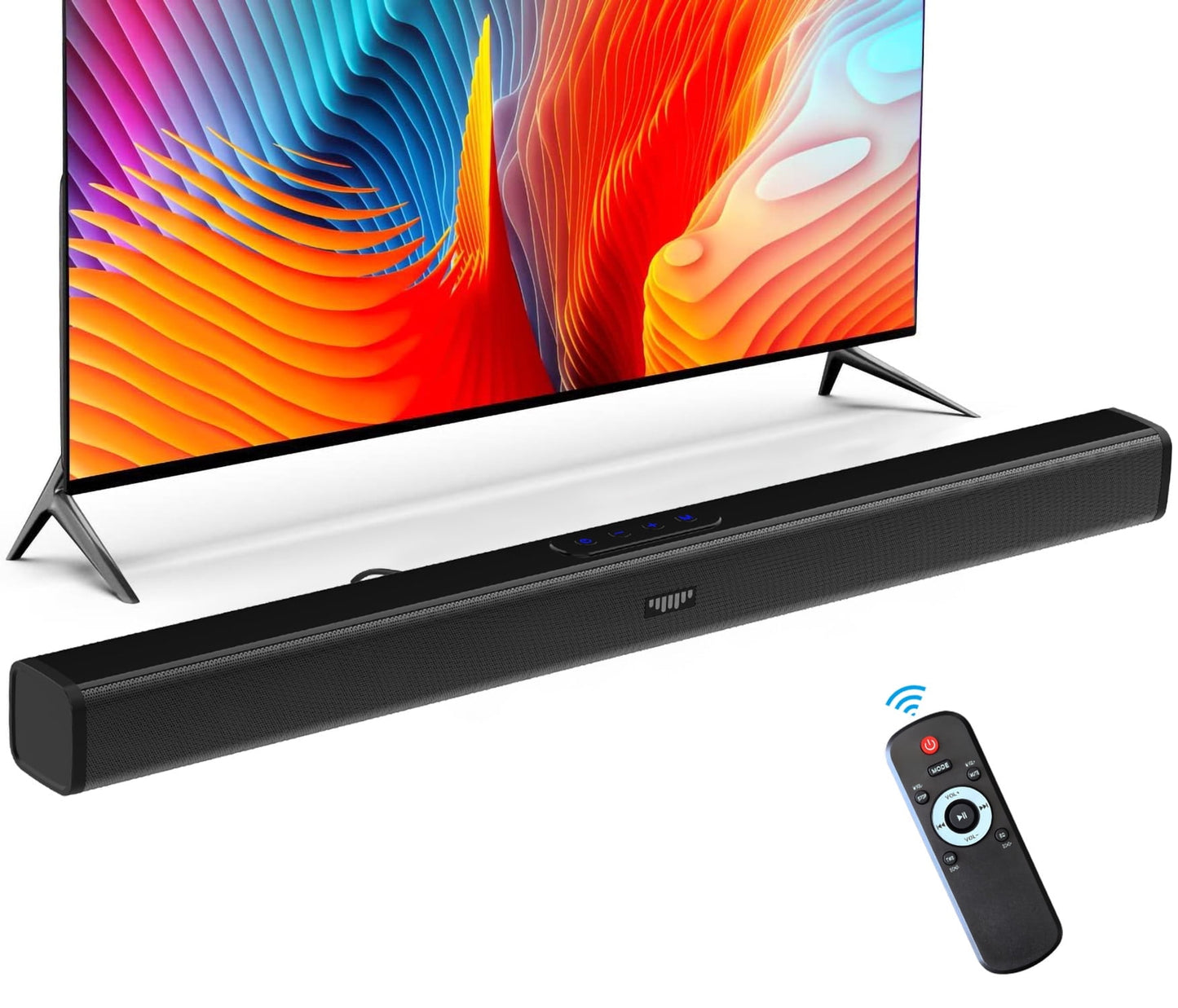 Kivdit 2.0 CH Sound Bar for TV, 32 Inch 24W Soundbar for TV, Home Theater Audio with 3D Surround Sound,Bluetooth 5.3 TV Sound Bar,AUX/Coaxial/Wall Mountable